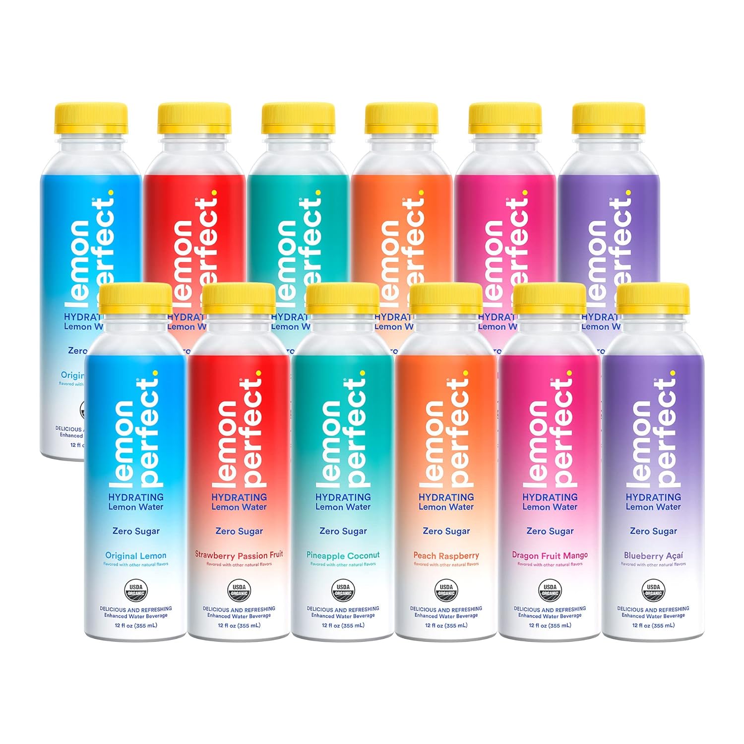 Lemon Perfect， Organic Cold-Pressed Lemon Water， Squeezed from Real Fruit， Flavored Water， Sugar-Free， Keto Certified， No Artificial Ingredients， Just Lemon (12-Pack) - Image 1